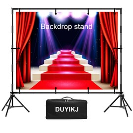 DUYIKJ Backdrop Banner Stand,8 x 8 Ft Heavy Duty Adjustable Background Stand Photo Back Drop and Repeat Backdrop Stand for Trade Show, Party,Wedding Photo Booth with Carrying Bag