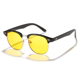 Cyxus Men Blue Light Blocking Glasses Computer gaming GlassesGlasses Classic Half Frame Glasses 8056 Yellow
