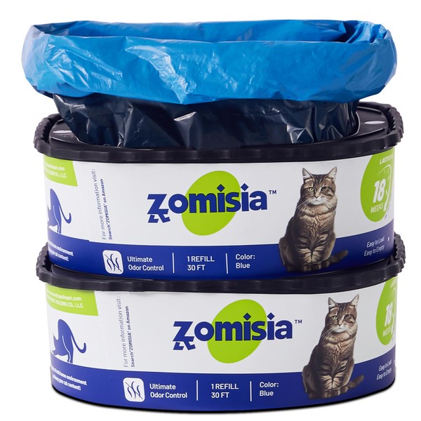 ZOMISIA 2 Pack Cat Litter Refill Bags, Non-See-Through Jumbo 60FT