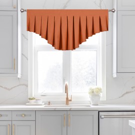 OYRING Blackout valances for Windows Energy Efficient Rod Pocket Curtain Valance for Living Room Kitchen and Bedroom Auburn (39 x 20 Inch, 1 Panel)