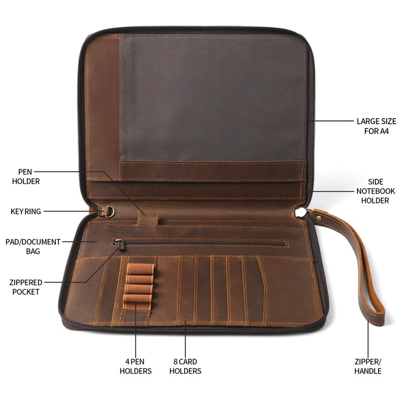 Ringsun A5 Leather Journal Notebook Cover 5 x 8 inch
