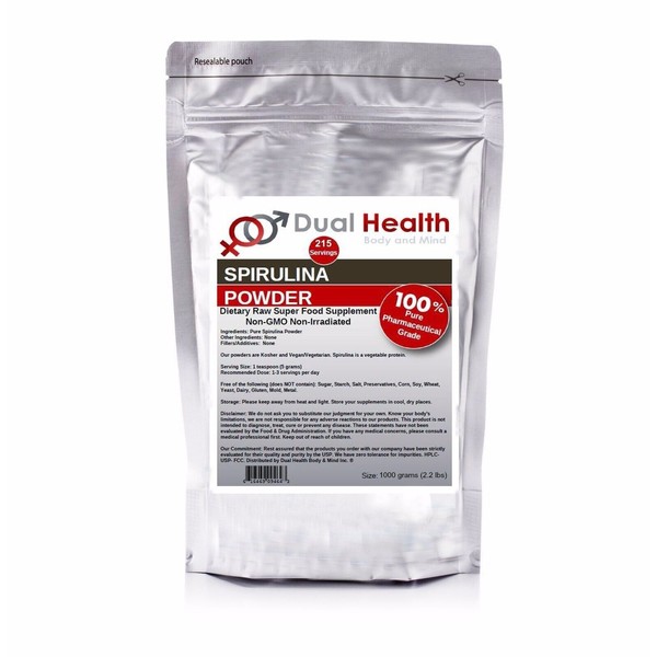 Spirulina 1000g (2.2 lb) Superfood Pure Protein Powder Healthy Food Diet Energy