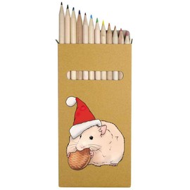 Azeeda 12 x 'Christmas Cookie Hamster' Long 178mm Coloured Pencils/Pencil Set (PE00058289)