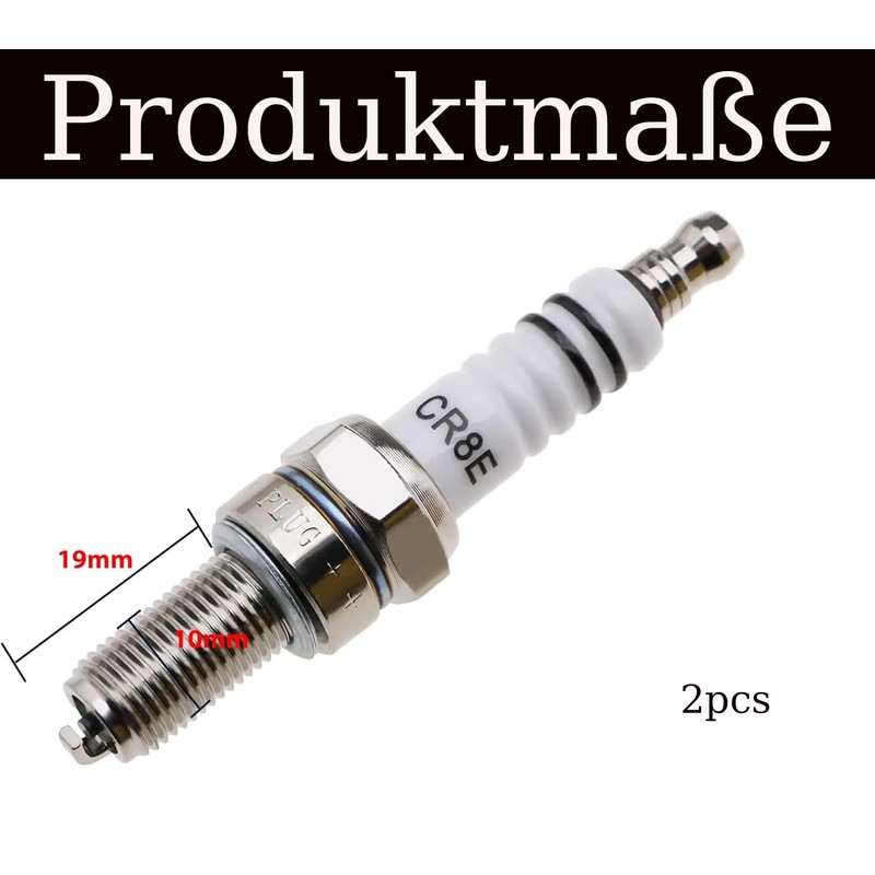 Amazleer 2 x CR8E Spark Plugs for Motorcycle, High Performance
