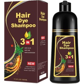 Champú Instant Hair Color para Cabello,hair dye shampoo, Champú Tinte Instantáneo 3 En 1 Fórmula Suave Que contiene Ingredientes Naturales,shampoo tinte, Adecuado Para HombresY mujeres (Marrón oscuro)
