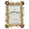 Evenchae Mini 2x3 Tabletop Picture Frame, Gold Floral with Rhinestones,