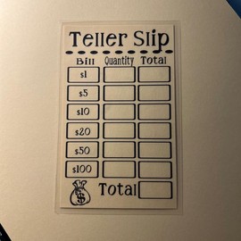 Laminated Teller Slip - Color: Yellow