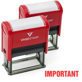 Important Self Inking Rubber Stamp (Red Ink) - Medium 2 Pack