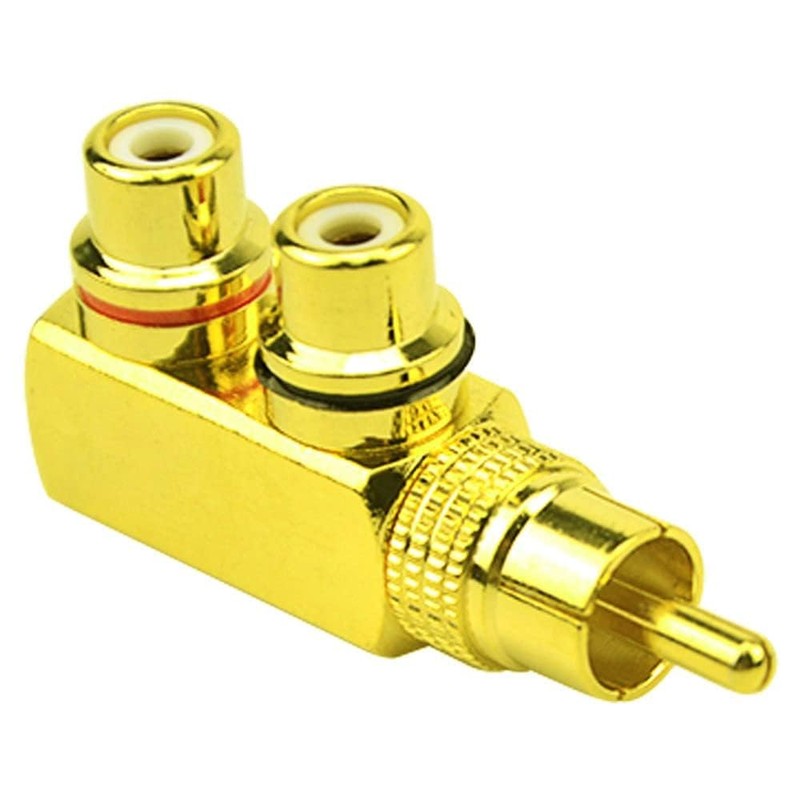 WMYCONGCONG 2 PCS RCA Splitter Adapter RCA Male to 2