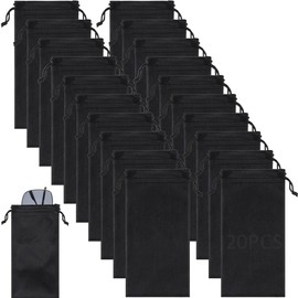 COYUN Pack of 20 Soft Microfibre Glasses Case, Glasses Case, Flat Glasses Storage, Sunglasses Storage, Glasses Case, Glasses Case