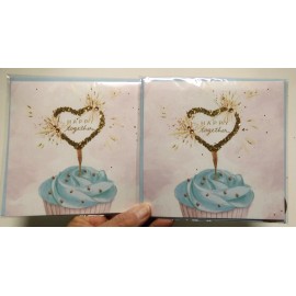 Papyrus 2 Cards Papyrus High Quality Wedding Happy Together with Cupcake Heart Sparkler