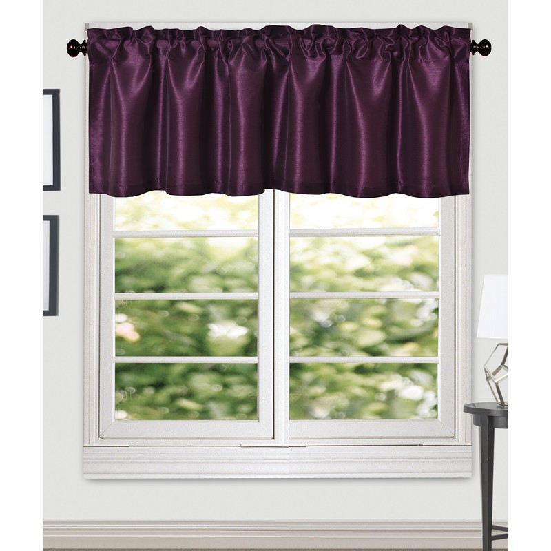 Aiking Home (Pack of 2) Solid Faux Silk Window Valance,