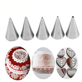 RoseFlower® 5 teiliges Hochwertigen Edelstahl Spritztüllen Set Profi, Kuchen Einrichtungstipps Sahnehäubchen Rohrleitungen Düsen Gebäck Tipps Deko Backset zum Dekorieren von Torten, Keksen, Kuchen