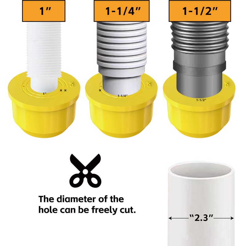 YMS Washing Machine Drain Outlet Plug, Silicone Sealing Plug for