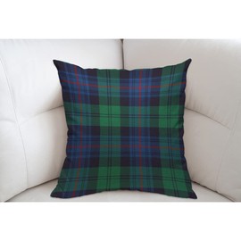 Mugod Blue Plaid Armstrong Tartan Cushion Cover Throw Pillow Covers Green Royal Pillow Case for Men Women Decorative Home Sofa Chair Couch 45x45cm/18x18 Inch