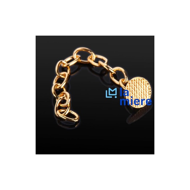 LA MIERE cadenas de botón linguales de tracción dorada, materiales