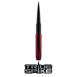 TRUE SPIKE 9 inch RED Black TIP PENETRATOR Fat Bullet Antenna with Anti-Theft + Copper Coil in Heavy Gauge CNC Machined Billet Aluminum Short Compatible with Nissan Titan