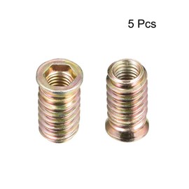 Wood Furniture M10x30mm Threaded Insert Nuts Interface Hex Socket Drive 5pcs