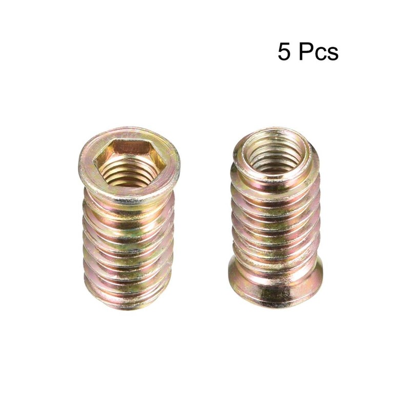 Wood Furniture M10x30mm Threaded Insert Nuts Interface Hex Socket Drive