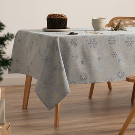 GAMUSI Christmas Tablecloth Jacquard Gold Yarn Dining Table Rectangle Christmas Decoration 140x200cm Blue Gold