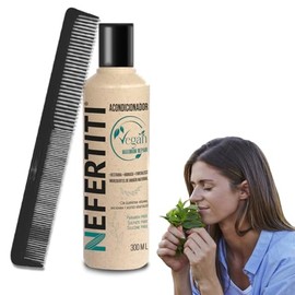 Acondicionador vegano sin sulfatos ni siliconas que repara, hidrata y fortalece el cabello dañado con keratina vegetal y aceites naturales + Peine graduado ALFAMAR