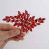 Teyglen Bridal Crystal Flower Hair Comb Full Red Rhinestone Hair