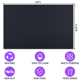 Non-Slip Shelf Liner, for Kitchen Cabinets, Washable Oil-Proof & Waterproof Drawer Mats for Refrigerators, Shelves & Desks, Non-Adhesive EVA Material