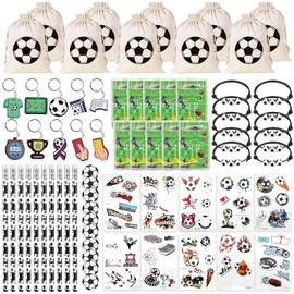 Pack of 70 Football Party Bags Children's Birthday Boy Football Decoration Birthday Children Party Bag with Football Pinball Game Jute Bag Bracelet Key Ring Erasers Pencils (Black)