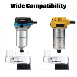 Genmitsu 65mm & 69mm CNC Dust Shoe, Compatible with Most 65mm/69mm Spindle Motor and Compact Router, Hose Adapter Inner Diameter 38mm (1.5″), Transparent