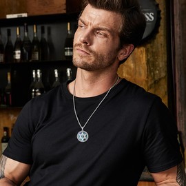 Twoowl Star of David Necklace 925 Sterling Silver Cross Abalone Shell Pendant Necklace Jewish Jewellery Gifts for Women Men Estrella de David Para Mujer