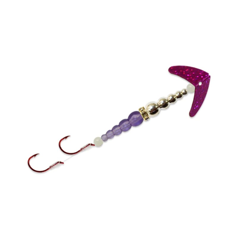 Mack's Lure Double Whammy Kokanee Pro, Silver Sparkle Flo Ruby/Flo