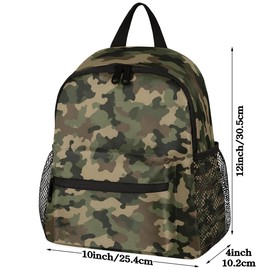 YPPAHHHH Toddler Backpack Military Camouflage Kindergarden Kids Bacpack for Boys Girls Preschool Bag Camo Lightweight Small Travel Rucksack Bag with Bottle Holder