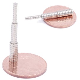 Brudazon 60 Mini Disc Magnets Set 2 x 1 mm + 3 x 1 mm + 4 x 1 mm N52 Strongest Level Neodymium Magnets Ultra Strong Power Magnet for Model Making Crafts Magnetic Disc Extra Strong