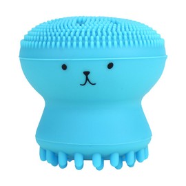 Face Cleansing Brush, Silicone Handheld Facial Scrubber Exfoliating Grease Removal Massage Jellyfish Octopus Shaped Face Wash Brush for Women Deep Pore Cleansing(Blue)
