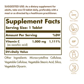 SOLGAR Solgar Vitamin C 1000 mg, 90 Tablets - Antioxidant & Immune Support, Overall Health, Healthy Skin & Joints - Bioflavonoids Supplement - Non-GMO, Vegan, Gluten Free, Kosher - 90 Servings