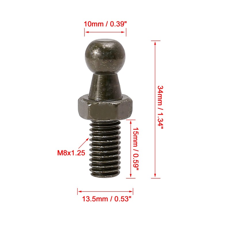 X AUTOHAUX 4 Set 10mm M8x15mm Car Gas Strut Ball