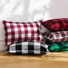 Sungeek Set of 2 Christmas Tartan Cushion Covers, Buffalo Plaid