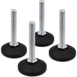 Design61 4 x Adjustment Screw Diameter 58 mm with Galvanised Adjustment Screw M10 x 50 mm (Rotatable Foot)