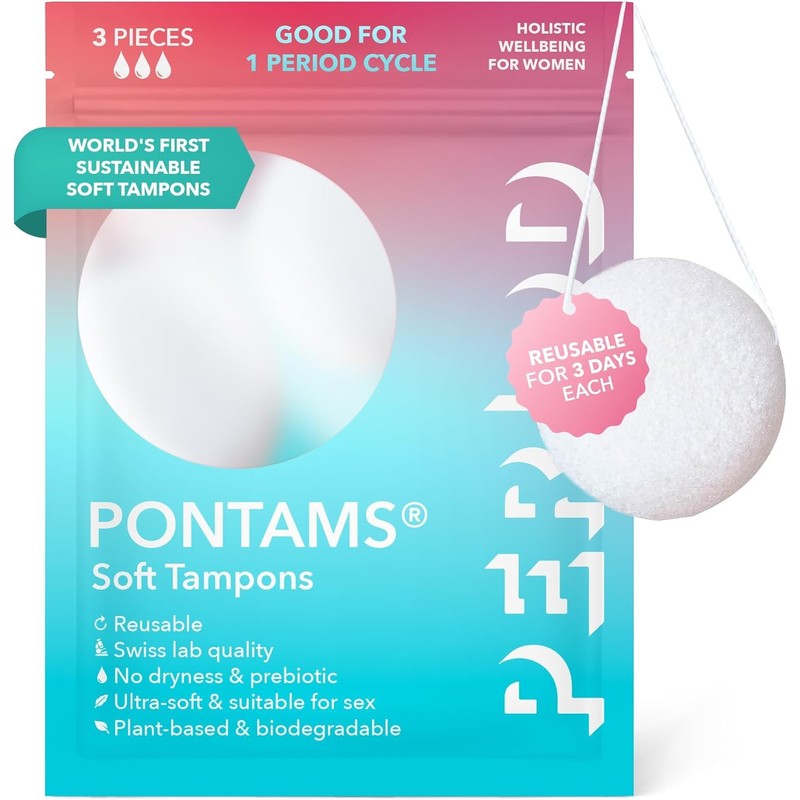 PERIOD PONTAMS Soft Tampons for Women - 3 Day Reusable