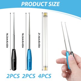hoeslaw 4 Pcs Fish Hook Remover Tool, Stainless Steel Quick Fishing Hook Disconnect Removal Descending Device with Storage Tube, Easy Store and Carry Hook Extractor, Essential Fishing Gear Accessorie