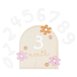 SINGOMON Boho Baby Monthly Milestone Cards Wooden Baby Milestone Discs Birth Announcement Sign Newborn Announcement Sign Wooden Number Milestone Blocks for Baby Shower Photo Props
