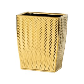 JOLOSK Bathroom Trash Can, Stylish Garbage Container Bin for Living Room, 1.32 Gallon/5 Liters Gold Small Trash Can, Waste Basket for Bathroom, Kitchen, Office, Bedroom-Room Decor