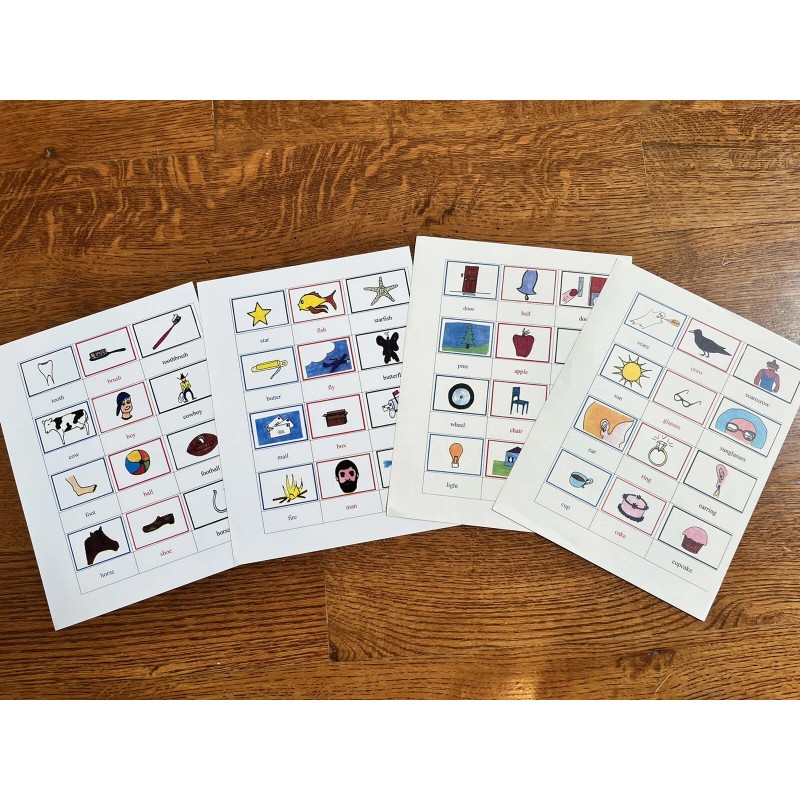 Montessori Language Arts COMPOUND WORDS Matching Card Set Educational Materials