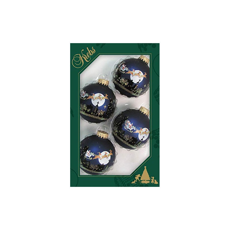 Dekohelden24 Lauschaer Christmas Tree Decorations - Set of 4 Baubles