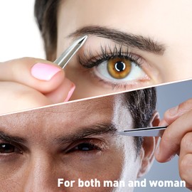 Tweezers Set of 4 Stainless Steel Tweezers Perfect Precision for Eyebrow Plucking Facial Hair Removal High Quality Tweezers for Ingrown Hair, Facial Hair, Splitters, Blackheads