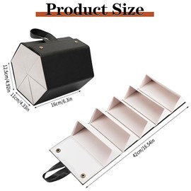 CHENKEE Sunglasses Storage Box, 6 Compartments, Foldable Glasses, Display Box, Portable Glasses Box, Hanging Glasses Case for Multiple Glasses, Glasses Storage (Black)