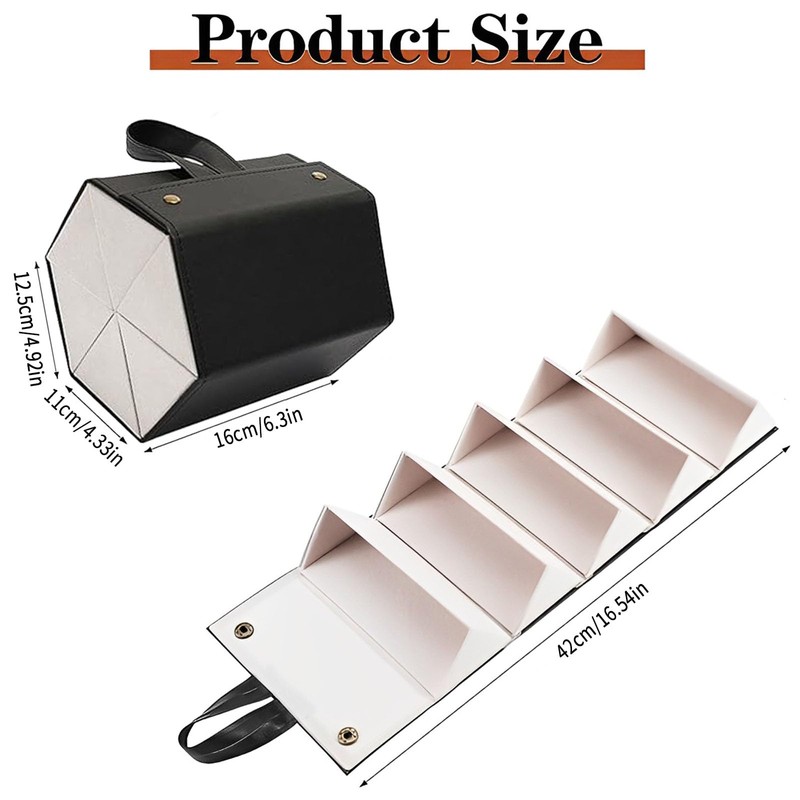 CHENKEE Sunglasses Storage Box, 6 Compartments, Foldable Glasses, Display Box,