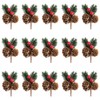 LOKIPA 12 PCS Artificial Picks Christmas Artificial Pine Cones Christmas