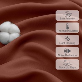 Chyhomenyc Terracotta Short Blackout Curtains 36 Inch Length, Small Kitchen Curtain Tier Rod Pocket Half Window Curtains for Bathroom Basement Cabinet Camper RV Bunk, 2 PCS, Each 30" Wx36 L