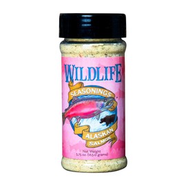 Wildlife Seasonings Alaskan Salmon Seasoning – Citrus Herb Seafood Rub for Fish, Salmon, Tuna & Shrimp – All Purpose Dry Rub for Grilling, Baking & Marinades – 5.75 oz